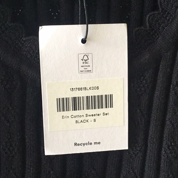 Reformation Black Ribbed Knit Two-Piece Skirt Set - Picture 8 of 9